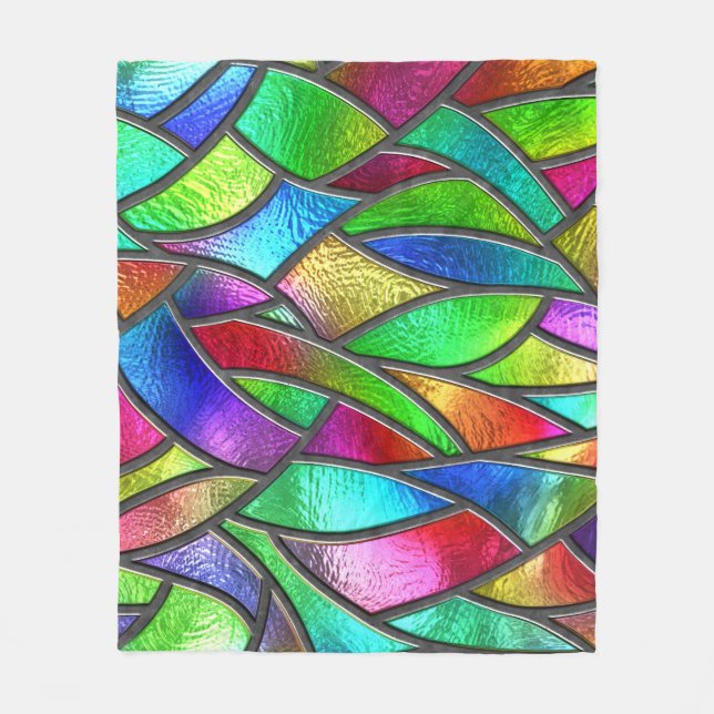 Coloured Glass Pattern 3D Texture Fleece Blanket (Front)