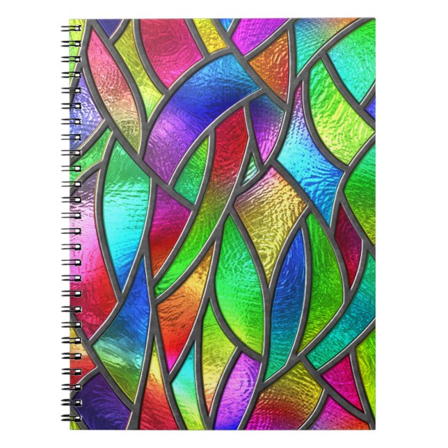 Coloured Glass Pattern 3D Texture Notebook (Front)