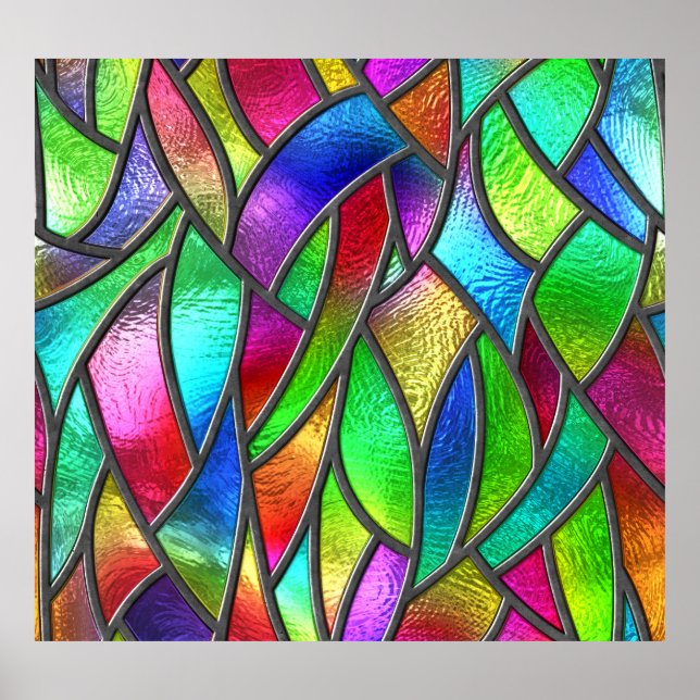 Coloured Glass Pattern 3D Texture Poster (Front)