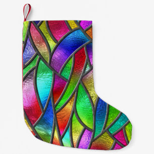 Coloured Glass Pattern 3D Texture Small Christmas Stocking