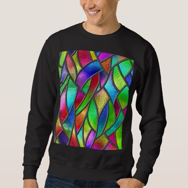 Coloured Glass Pattern 3D Texture Sweatshirt (Front)