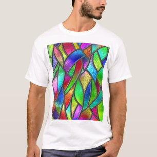 Coloured Glass Pattern 3D Texture T-Shirt