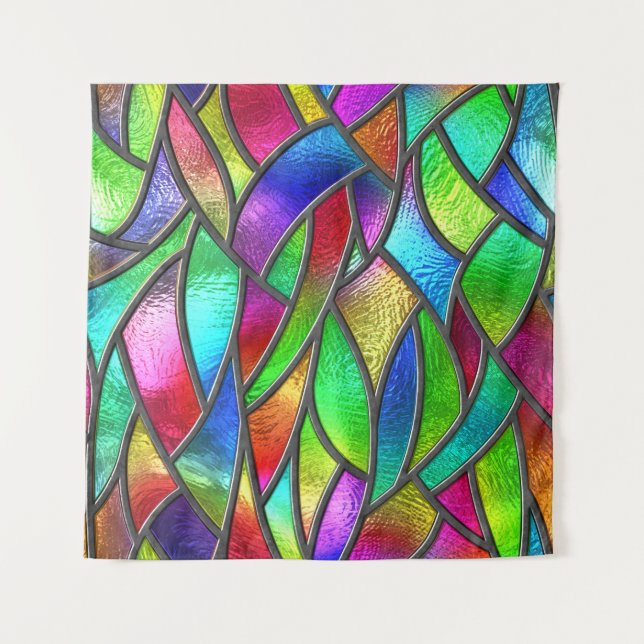 Coloured Glass Pattern 3D Texture Tapestry (Front)