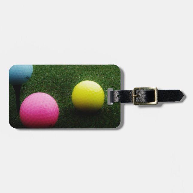coloured golf balls and cart luggage tag (Front Horizontal)