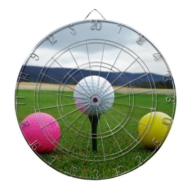 Coloured Golf Balls, mountain tee Dartboard (Front)