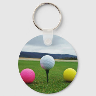 Coloured Golf Balls, mountain tee Key Ring