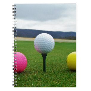 Coloured Golf Balls, mountain tee Notebook