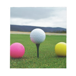 Coloured Golf Balls, mountain tee Notepad
