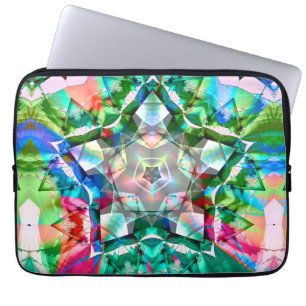 Coloured green virtual stars with neon shades thr laptop sleeve
