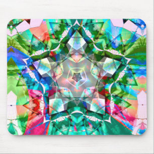 Coloured green virtual stars with neon shades thr mouse mat