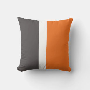 Coloured grey and orange cushion