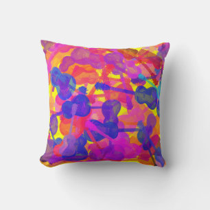 Coloured Guitar Collage Cushion
