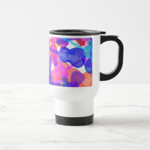 Coloured Guitar Collage Travel Mug