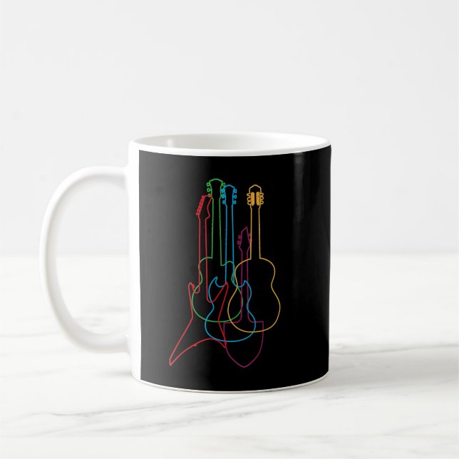 Coloured Guitars Electric Acoustic Classical Coffee Mug (Left)
