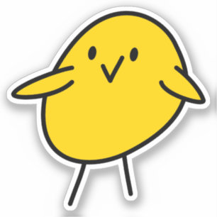 Coloured Hand Drawn Chick Custom-Cut Vinyl Sticker