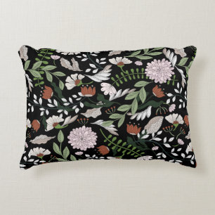 Coloured hand painted seamless pattern with flower decorative cushion