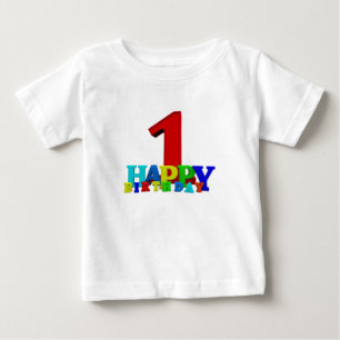 Coloured Happy Birthday Typography Baby T-Shirt
