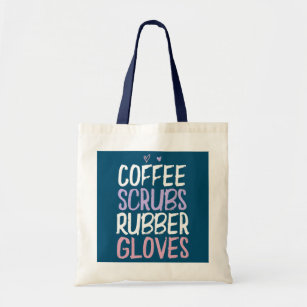 Coloured Heart Funny Coffee Scrubs Rubber Gloves Tote Bag