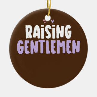 Coloured Heart Funny Raising Gentlemen Saying Ceramic Tree Decoration