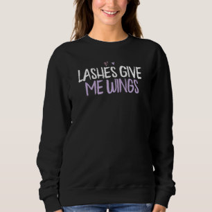 Coloured Heart Lashes Give Me Wings Saying Joke Sweatshirt