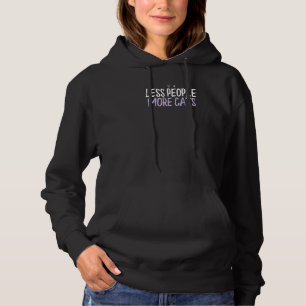 Coloured Heart Less People More Cats Saying Joke Hoodie