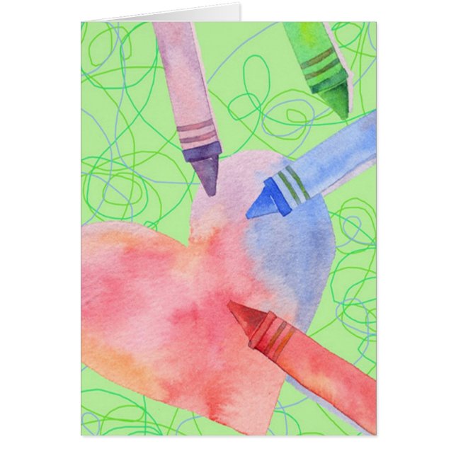 Coloured Heart - Note Card (Front)