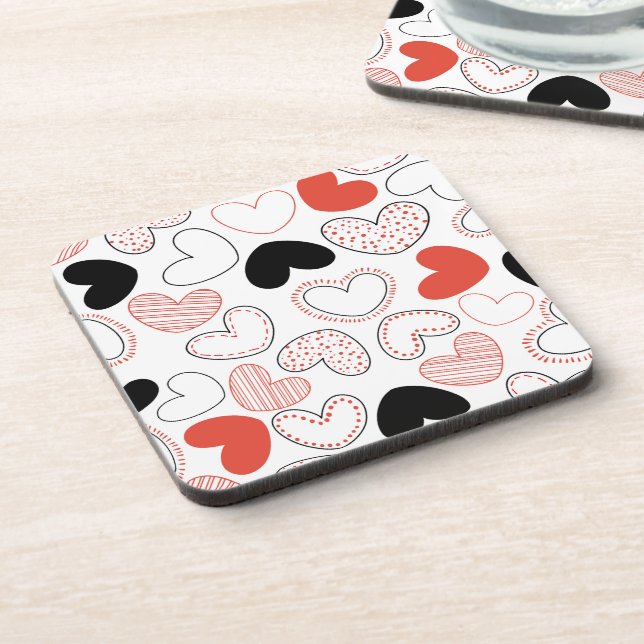 Coloured Hearts  Coaster (Left Side)