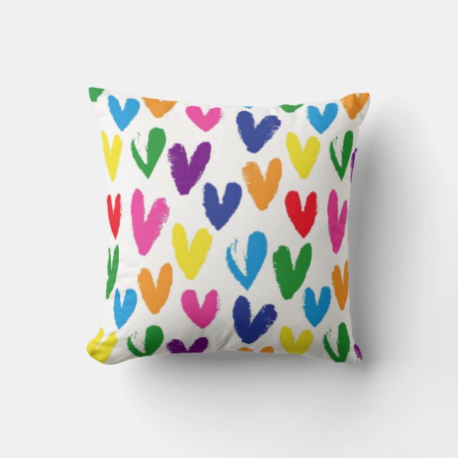 Coloured hearts cushion (Front)