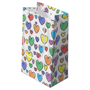 Coloured Hearts Gift Bag