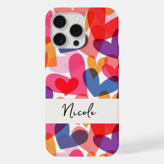 Coloured Hearts iPhone 15 Pro Max Case