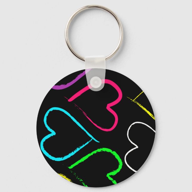 Coloured Hearts Keychain (Front)