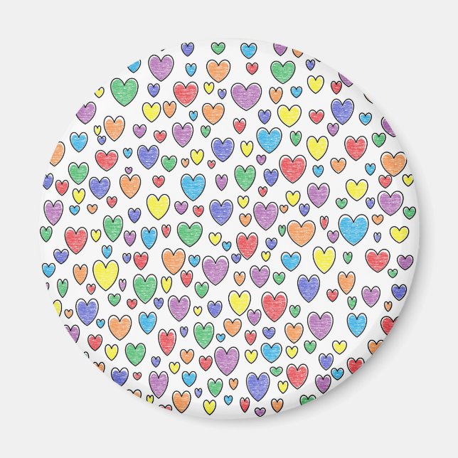 Coloured Hearts Magnet (Front)