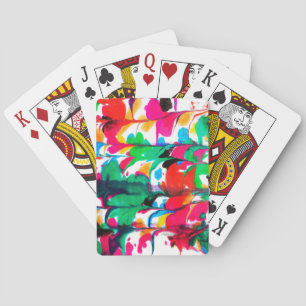 Coloured hearts playing cards