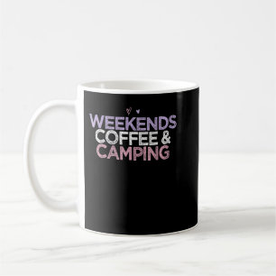 Coloured Hearts Saying Funny Weekends Coffee & Cam Mug