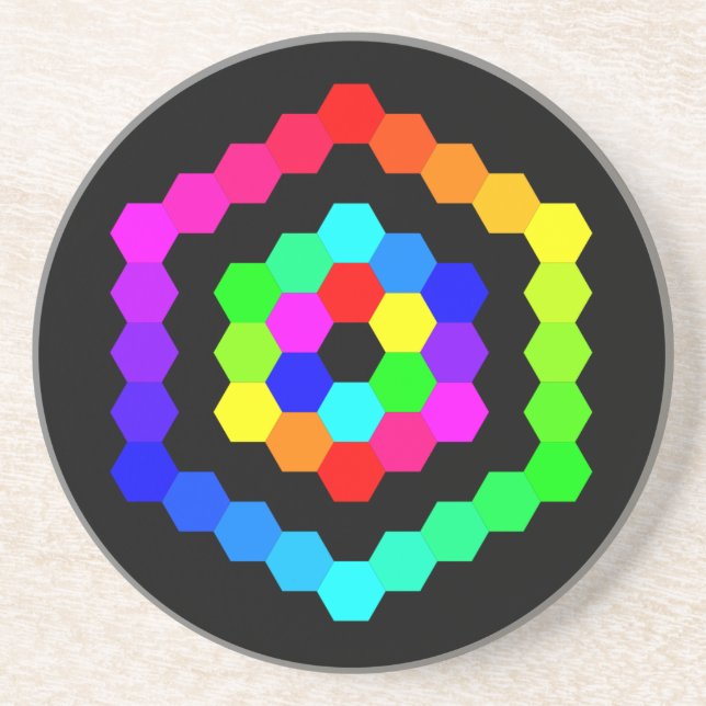 Coloured Hexagon Coaster (Front)
