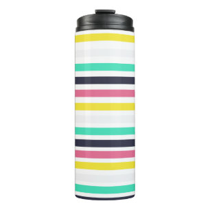 Coloured Horizontal Stripes Thermal Tumbler