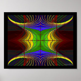 Coloured Horn Flower Lines on Slate Poster