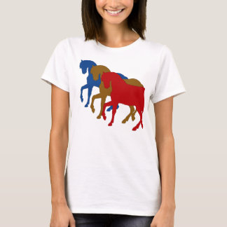Coloured Horses in Sillouette T-Shirt