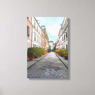 Coloured houses in Rue Cremieux - Paris Canvas Print