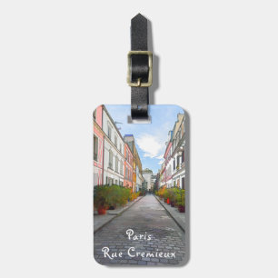 Coloured houses in Rue Cremieux - Paris Luggage Tag