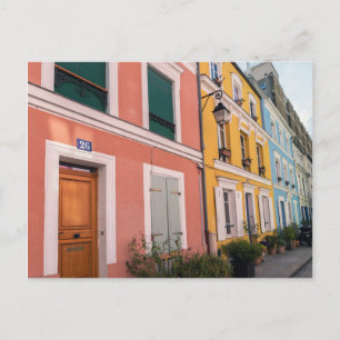 Coloured houses in Rue Cremieux - Paris Postcard