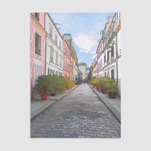 Coloured houses in Rue Cremieux - Paris Tissue Paper