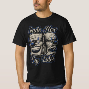 " Coloured Illustration Masks Chicano Tattoo" T-Shirt