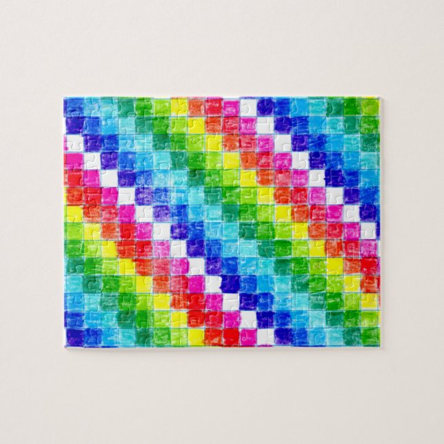Coloured In Graph Paper Squares Jigsaw Puzzle (Horizontal)