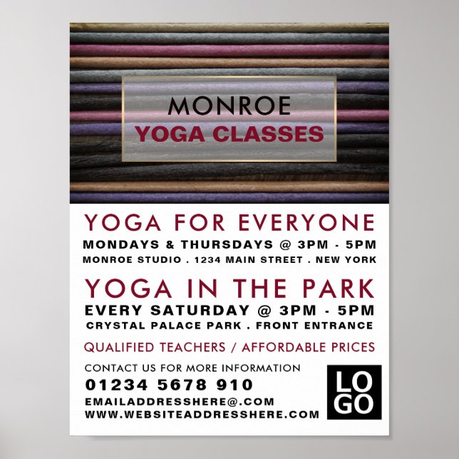 Coloured Incense, Yoga Class Advertising Poster (Front)