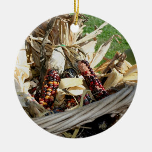 Coloured Indian Corn Autumn Nature Ornament