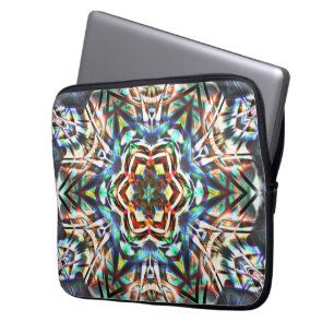 Coloured Kaleidocope with texture that looks canva Laptop Sleeve