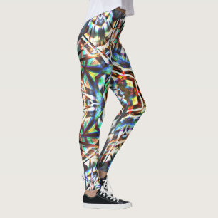 Coloured Kaleidocope with texture that looks canva Leggings