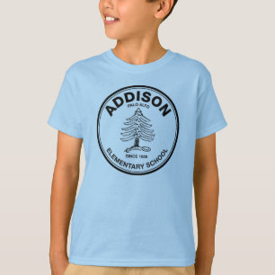 Coloured kids tee, black Addison logo T-Shirt