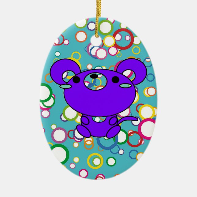 Coloured Kittys on Circles Ornament (Front)